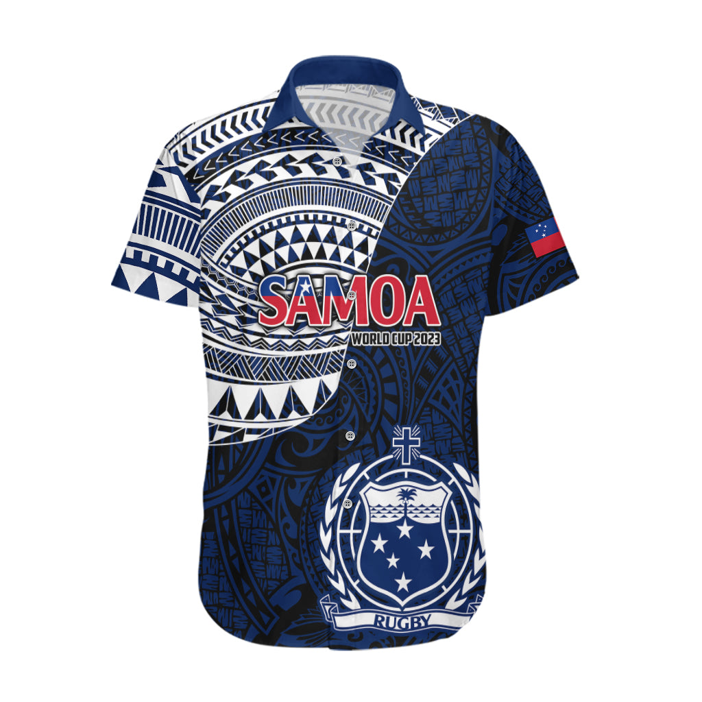 Custom Samoa Rugby Hawaiian Shirt Proud Samoa World Cup 2023 LT9 Blue - Polynesian Pride