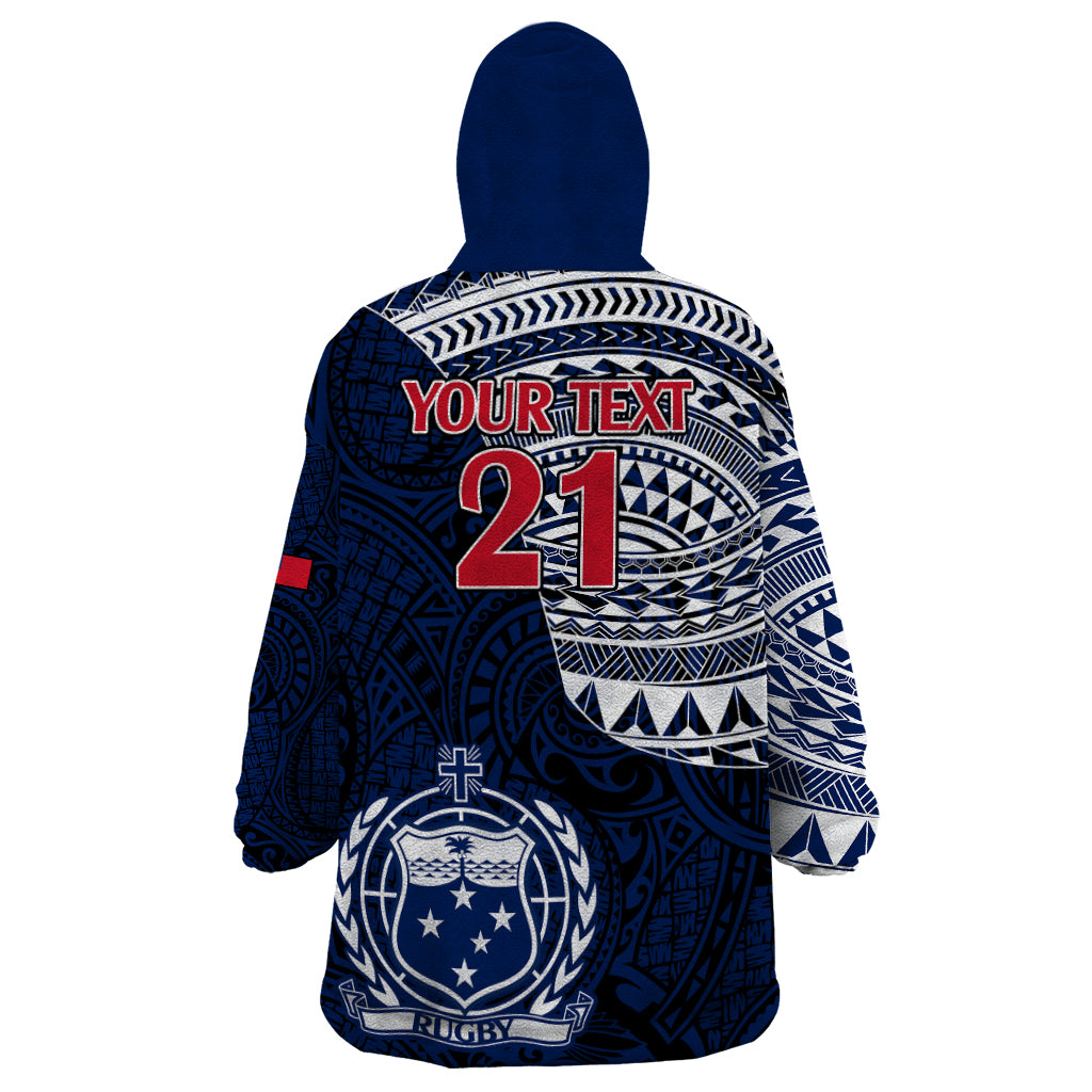 Custom Samoa Rugby Wearable Blanket Hoodie Proud Samoa World Cup 2023 LT9 - Polynesian Pride