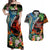 Hawaii Strong Maui Wildfire Couples Matching Off Shoulder Maxi Dress and Hawaiian Shirt Pray For Lahaina Maui LT9 Black - Polynesian Pride