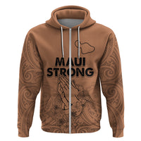 Hawaii Strong Maui Wildfire Hoodie No1 LT9 Zip Hoodie Gold - Polynesian Pride
