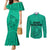 Hawaii Strong Maui Wildfire Couples Matching Mermaid Dress and Long Sleeve Button Shirts No2 LT9 Green - Polynesian Pride