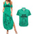 Hawaii Strong Maui Wildfire Couples Matching Summer Maxi Dress and Hawaiian Shirt No2 LT9 Green - Polynesian Pride