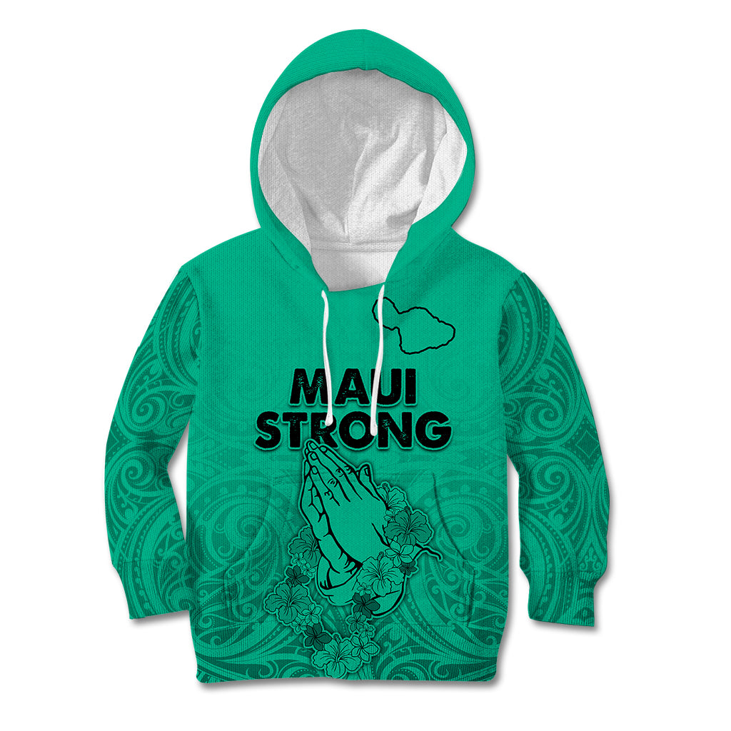 Hawaii Strong Maui Wildfire Kid Hoodie No2 LT9 Green - Polynesian Pride
