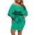 Hawaii Strong Maui Wildfire Off Shoulder Short Dress No2 LT9 Women Green - Polynesian Pride