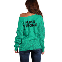 Hawaii Strong Maui Wildfire Off Shoulder Sweater No2 LT9 - Polynesian Pride