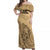 Hawaii Strong Maui Wildfire Off Shoulder Maxi Dress No3 LT9 Women Nude - Polynesian Pride