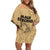 Hawaii Strong Maui Wildfire Off Shoulder Short Dress No3 LT9 Women Nude - Polynesian Pride