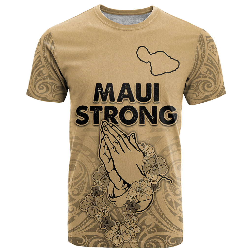 Hawaii Strong Maui Wildfire T Shirt No3 LT9 Nude - Polynesian Pride