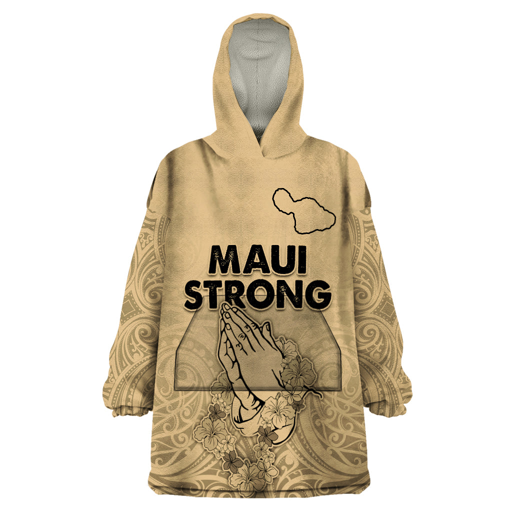 Hawaii Strong Maui Wildfire Wearable Blanket Hoodie No3 LT9 One Size Nude - Polynesian Pride