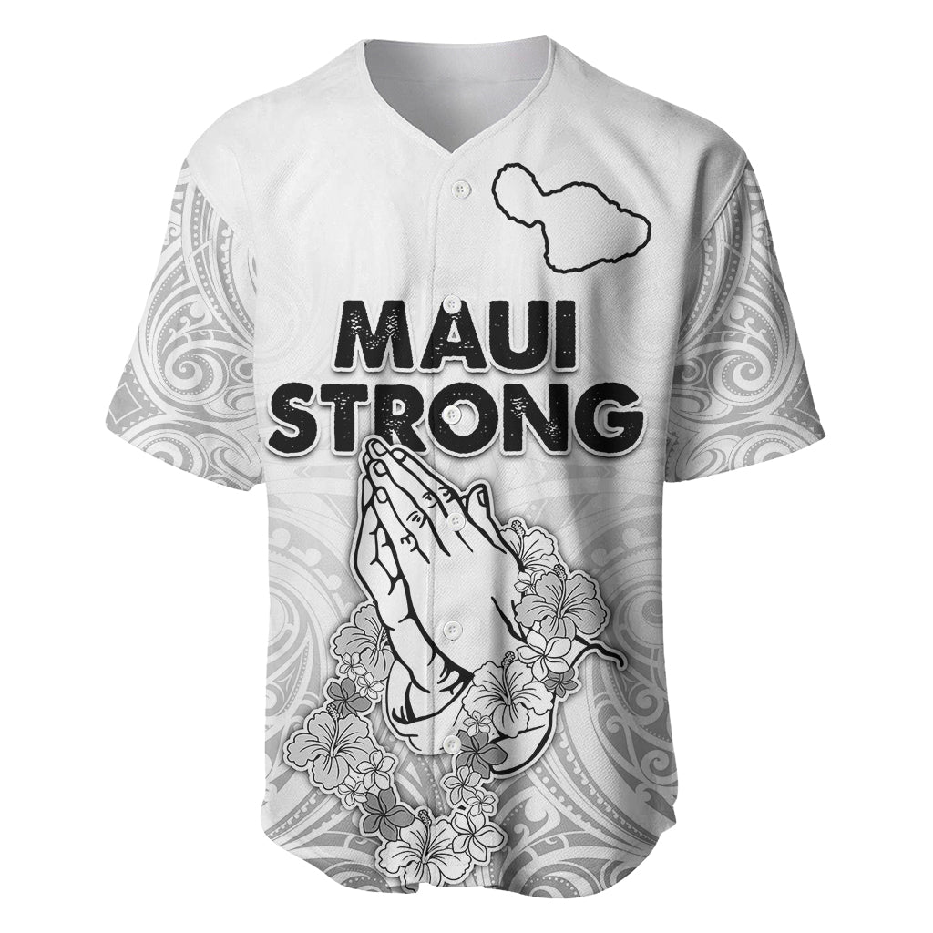 Hawaii Strong Maui Wildfire Baseball Jersey No4 LT9 White - Polynesian Pride