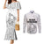 Hawaii Strong Maui Wildfire Couples Matching Mermaid Dress and Long Sleeve Button Shirts No4 LT9 White - Polynesian Pride