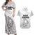 Hawaii Strong Maui Wildfire Couples Matching Off Shoulder Maxi Dress and Hawaiian Shirt No4 LT9 White - Polynesian Pride