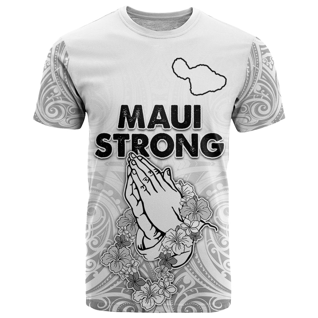 Hawaii Strong Maui Wildfire T Shirt No4 LT9 White - Polynesian Pride