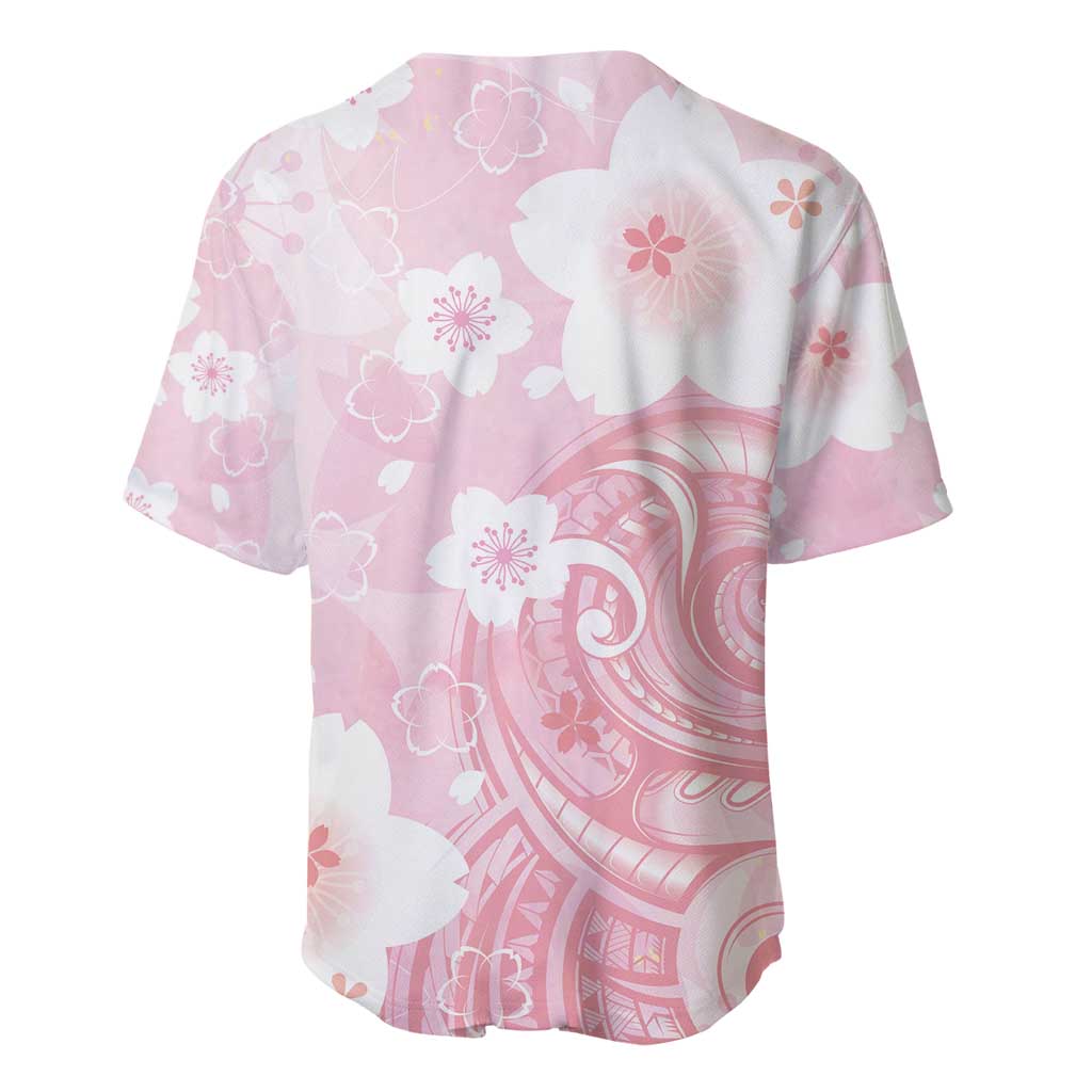 Japan Sakura Floral with Polynesian Vibe Baseball Jersey