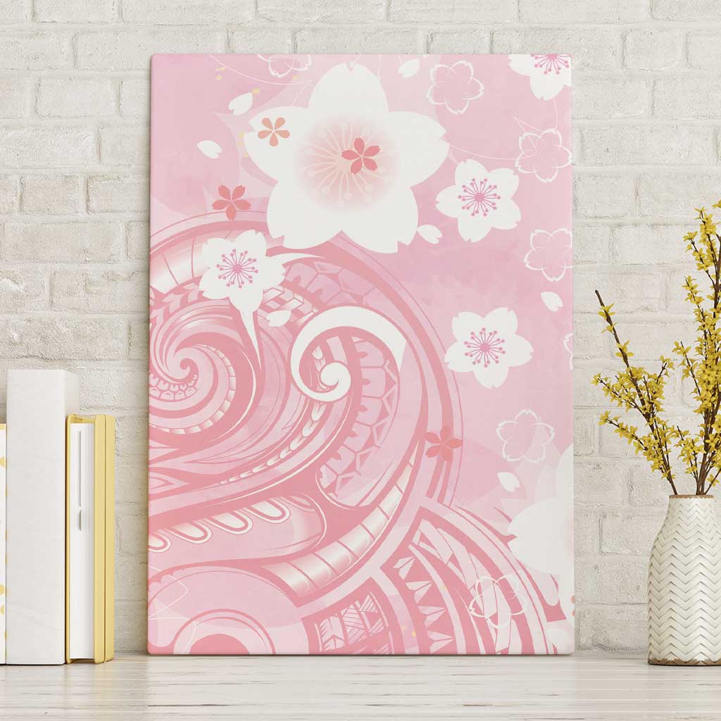 Japan Sakura Floral with Polynesian Vibe Canvas Wall Art LT9 Without Frame Pink - Polynesian Pride