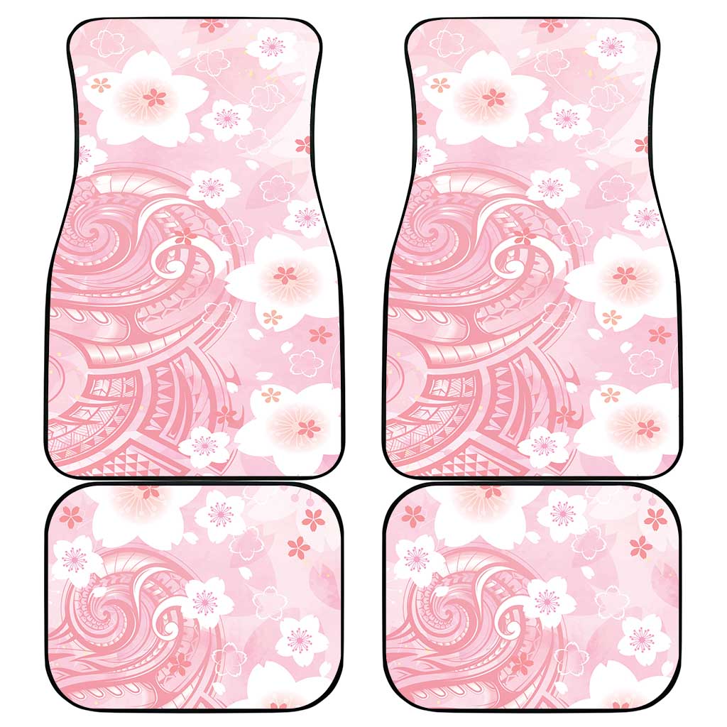 Japan Sakura Floral with Polynesian Vibe Car Mats LT9 - Polynesian Pride
