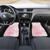 Japan Sakura Floral with Polynesian Vibe Car Mats LT9 Set 2pcs - Front Pink - Polynesian Pride