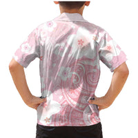 Japan Sakura Floral with Polynesian Vibe Family Matching Mermaid Dress and Hawaiian Shirt