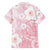 Japan Sakura Floral with Polynesian Vibe Family Matching Off The Shoulder Long Sleeve Dress and Hawaiian Shirt