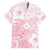 Japan Sakura Floral with Polynesian Vibe Family Matching Off Shoulder Maxi Dress and Hawaiian Shirt