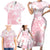 Japan Sakura Floral with Polynesian Vibe Family Matching Short Sleeve Bodycon Dress and Hawaiian Shirt