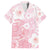 Japan Sakura Floral with Polynesian Vibe Family Matching Short Sleeve Bodycon Dress and Hawaiian Shirt