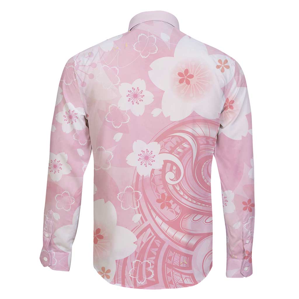 Japan Sakura Floral with Polynesian Vibe Family Matching Summer Maxi Dress and Hawaiian Shirt