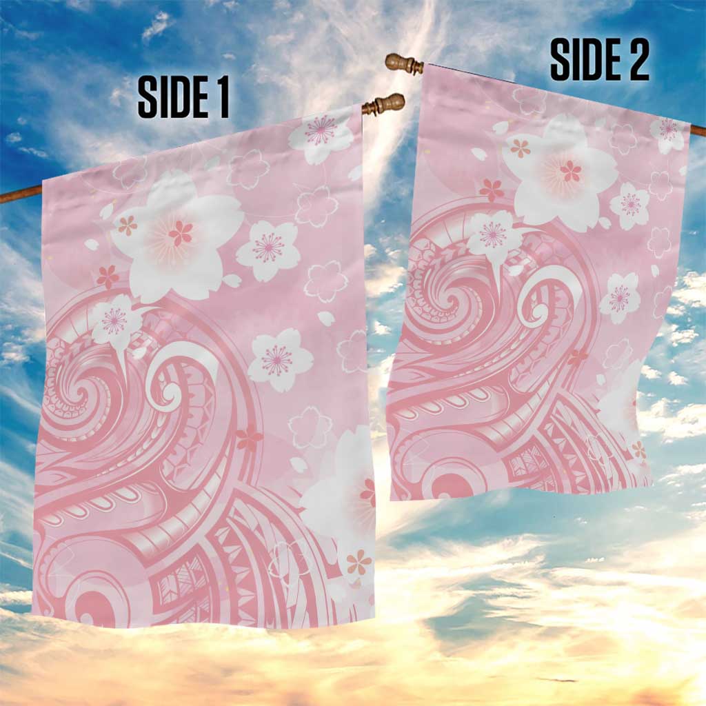 Japan Sakura Floral with Polynesian Vibe Garden Flag LT9 - Polynesian Pride