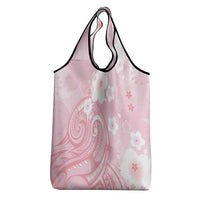 Japan Sakura Floral with Polynesian Vibe Grocery Bag LT9 - Polynesian Pride