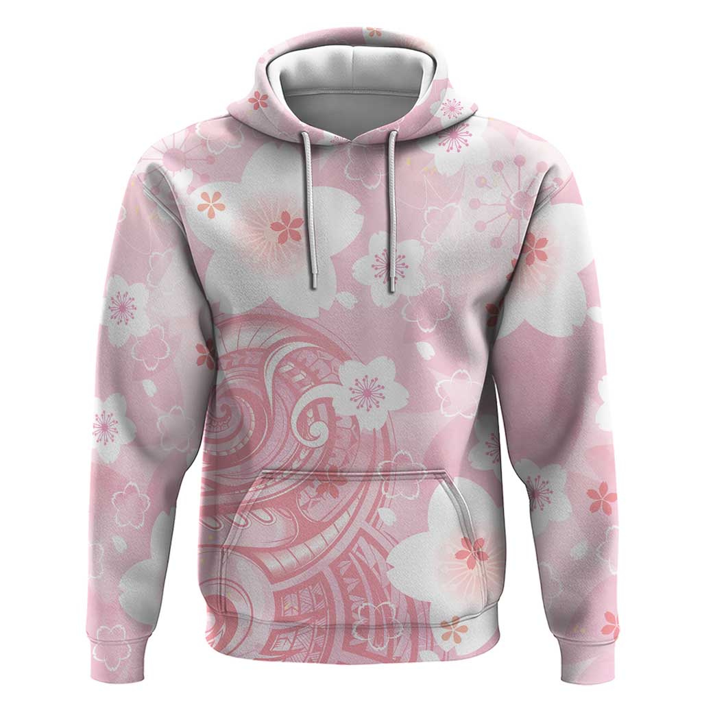 Japan Sakura Floral with Polynesian Vibe Hoodie