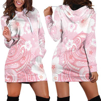 Japan Sakura Floral with Polynesian Vibe Hoodie Dress LT9 - Polynesian Pride