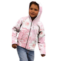 Japan Sakura Floral with Polynesian Vibe Kid Hoodie