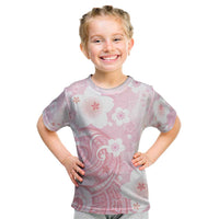 Japan Sakura Floral with Polynesian Vibe Kid T Shirt
