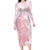 Japan Sakura Floral with Polynesian Vibe Long Sleeve Bodycon Dress