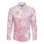 Japan Sakura Floral with Polynesian Vibe Long Sleeve Button Shirt