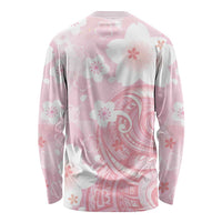 Japan Sakura Floral with Polynesian Vibe Long Sleeve Shirt