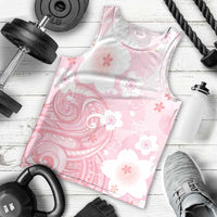 Japan Sakura Floral with Polynesian Vibe Men Tank Top LT9 - Polynesian Pride