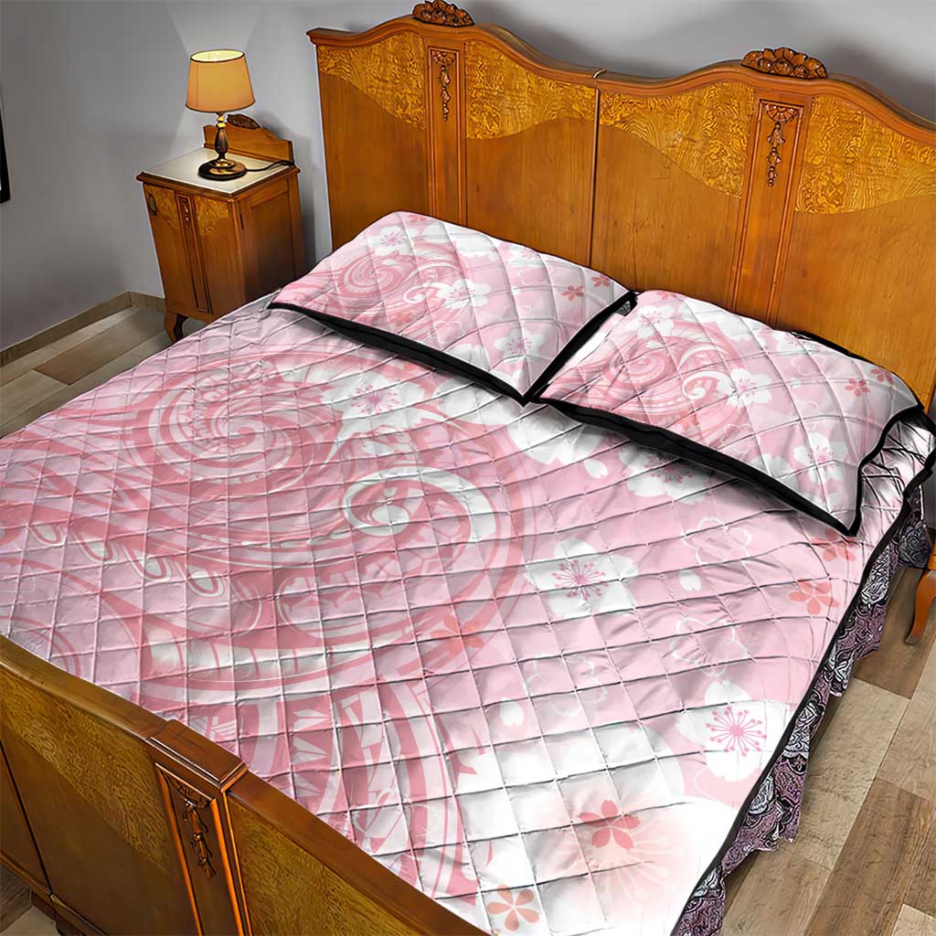 Japan Sakura Floral with Polynesian Vibe Quilt Bed Set LT9 - Polynesian Pride