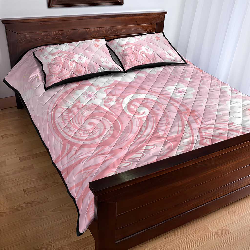 Japan Sakura Floral with Polynesian Vibe Quilt Bed Set LT9 - Polynesian Pride