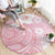 Japan Sakura Floral with Polynesian Vibe Round Carpet