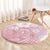 Japan Sakura Floral with Polynesian Vibe Round Carpet