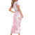 Japan Sakura Floral with Polynesian Vibe Short Sleeve Bodycon Dress