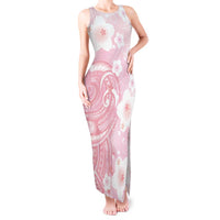 Japan Sakura Floral with Polynesian Vibe Tank Maxi Dress LT9 Women Pink - Polynesian Pride