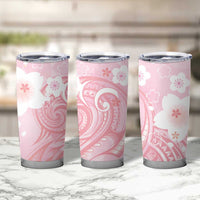 Japan Sakura Floral with Polynesian Vibe Tumbler Cup LT9 - Polynesian Pride