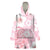 Japan Sakura Floral with Polynesian Vibe Wearable Blanket Hoodie