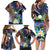 Marshall Islands Kwajalein Atoll Family Matching Long Sleeve Bodycon Dress and Hawaiian Shirt Plumeria Sea Turtle with Polynesian Tribal