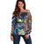 Marshall Islands Kwajalein Atoll Off Shoulder Sweater Plumeria Sea Turtle with Polynesian Tribal