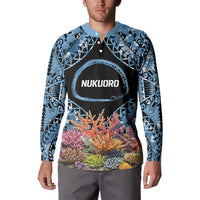 Personalised Nukuoro Micronesia Atoll Button Sweatshirt with Pacific Coral Reef LT9 - Polynesian Pride