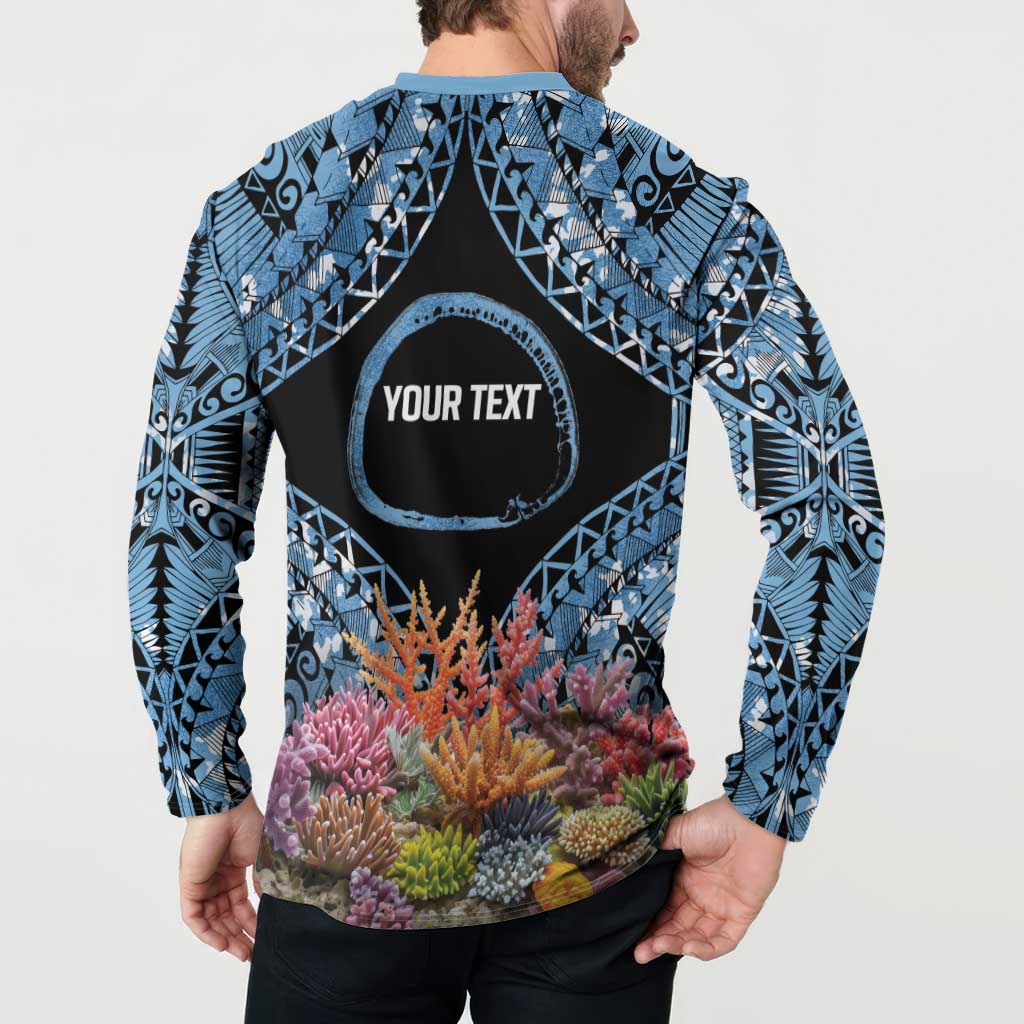 Personalised Nukuoro Micronesia Atoll Button Sweatshirt with Pacific Coral Reef LT9 - Polynesian Pride