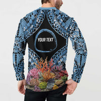Personalised Nukuoro Micronesia Atoll Button Sweatshirt with Pacific Coral Reef LT9 - Polynesian Pride